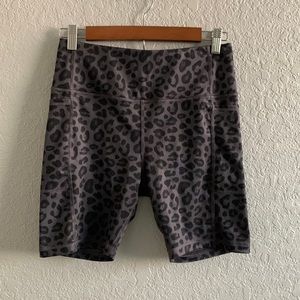 Leopard Print Biker Shorts